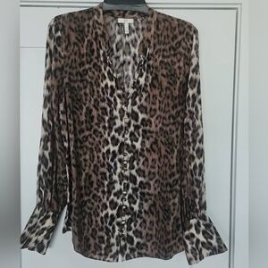 Joie Ladies Silk Leopard Print Blouse